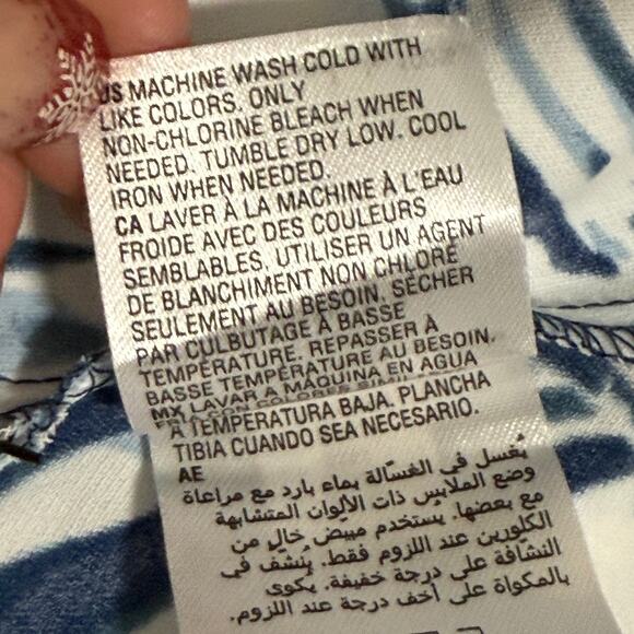 Alfani Printed Oversized Blouse - Poncho Style - Petite Pet Dream Leaf Blue  $70 - Picture 10 of 11